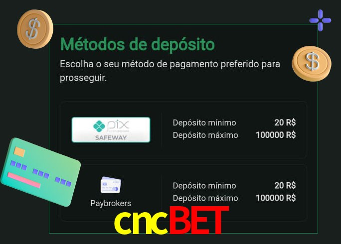 O cassino cncbet oferece uma grande variedade de métodos de pagamento